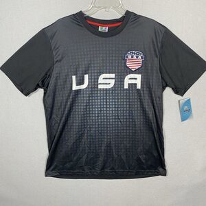 Panna Ole Men's USA Soccer Black Short Sleeve Athletic Shirt T-shirt Size M NWT